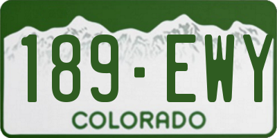 CO license plate 189EWY