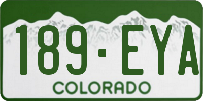 CO license plate 189EYA