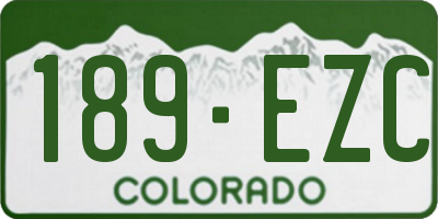 CO license plate 189EZC