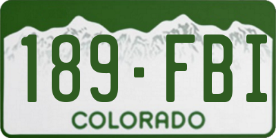CO license plate 189FBI