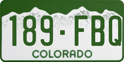 CO license plate 189FBQ
