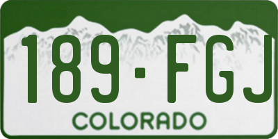 CO license plate 189FGJ