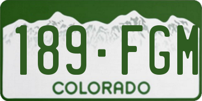 CO license plate 189FGM