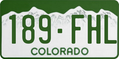 CO license plate 189FHL