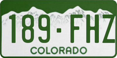 CO license plate 189FHZ