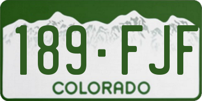 CO license plate 189FJF