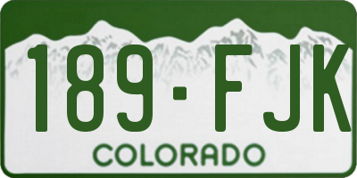 CO license plate 189FJK