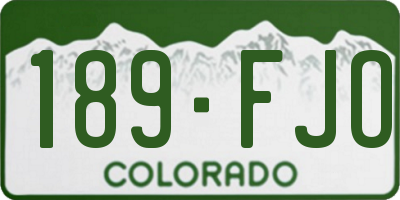 CO license plate 189FJO