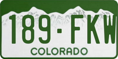 CO license plate 189FKW