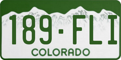 CO license plate 189FLI