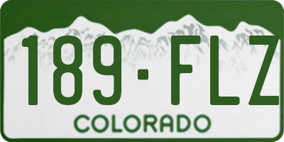 CO license plate 189FLZ