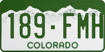 CO license plate 189FMH