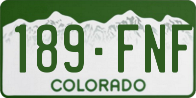 CO license plate 189FNF
