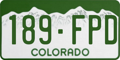 CO license plate 189FPD