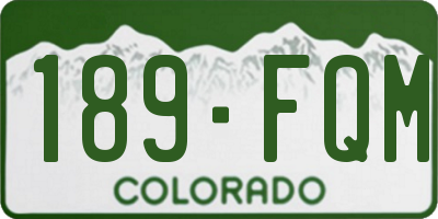 CO license plate 189FQM