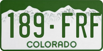 CO license plate 189FRF