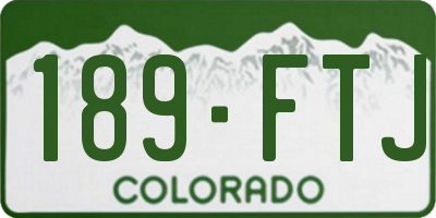 CO license plate 189FTJ