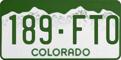 CO license plate 189FTO