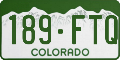CO license plate 189FTQ