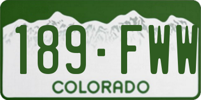 CO license plate 189FWW