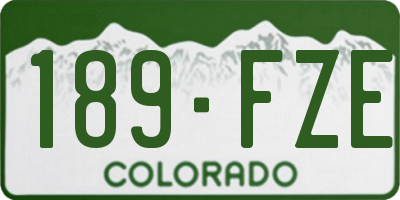 CO license plate 189FZE