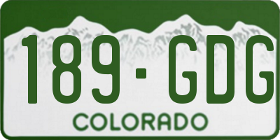 CO license plate 189GDG