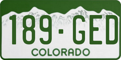 CO license plate 189GED