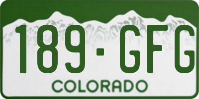 CO license plate 189GFG