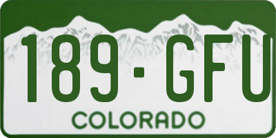 CO license plate 189GFU