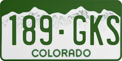 CO license plate 189GKS