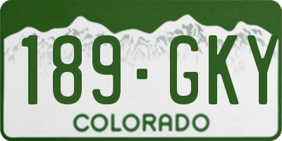 CO license plate 189GKY