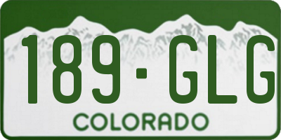 CO license plate 189GLG