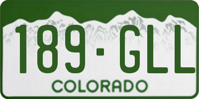 CO license plate 189GLL