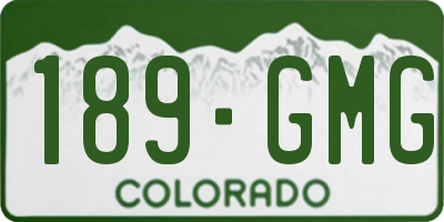 CO license plate 189GMG