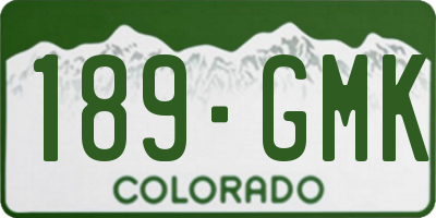 CO license plate 189GMK
