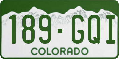 CO license plate 189GQI