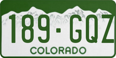 CO license plate 189GQZ