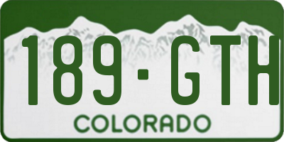 CO license plate 189GTH
