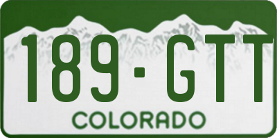CO license plate 189GTT