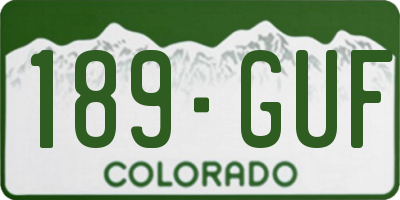 CO license plate 189GUF