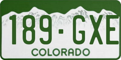 CO license plate 189GXE