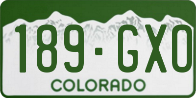 CO license plate 189GXO