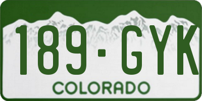 CO license plate 189GYK