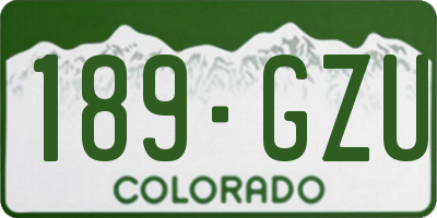 CO license plate 189GZU