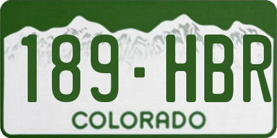 CO license plate 189HBR