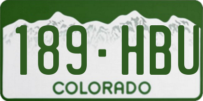 CO license plate 189HBU