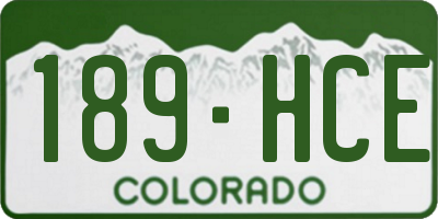CO license plate 189HCE