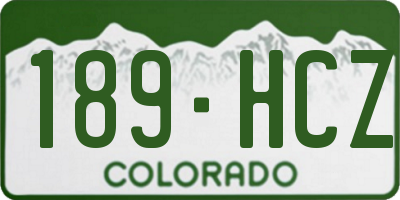 CO license plate 189HCZ