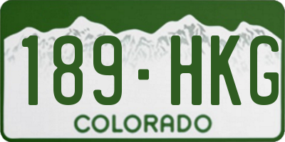 CO license plate 189HKG