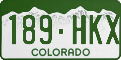 CO license plate 189HKX